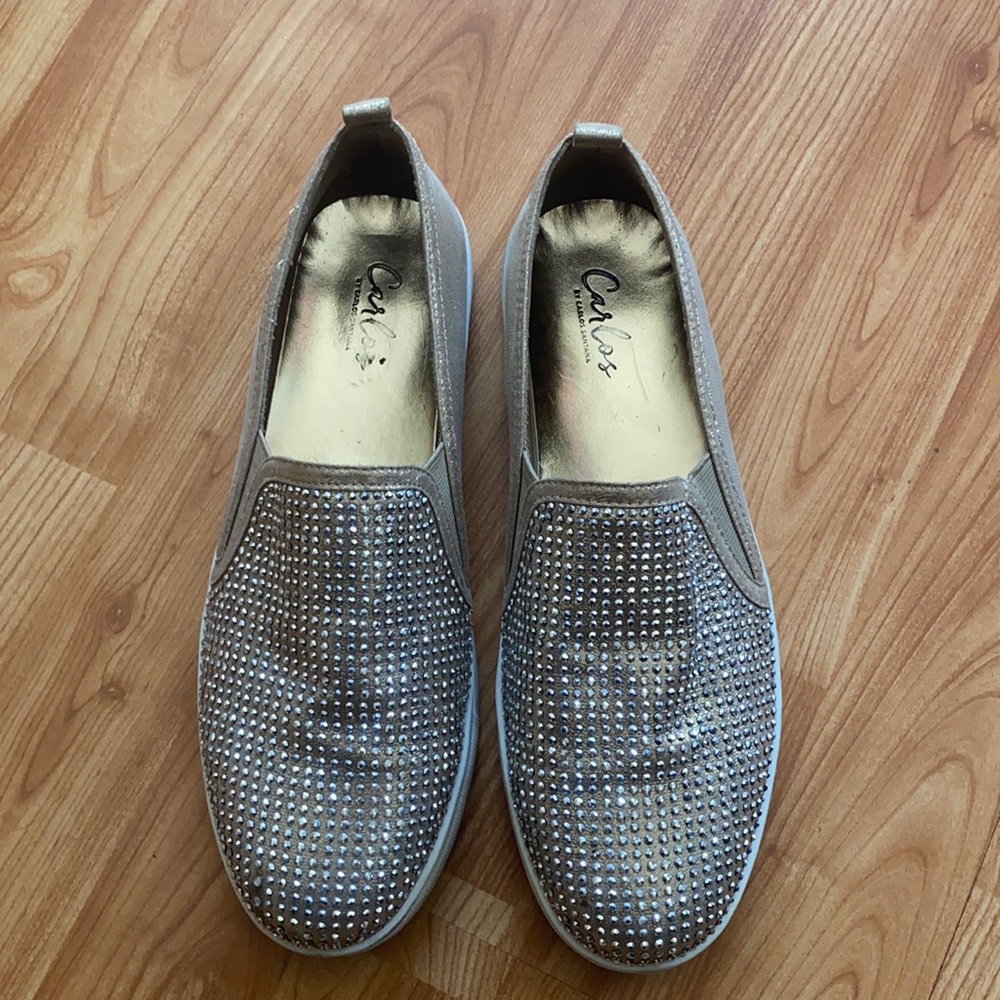 Carlos Santana Gold & Sequin SlipOns - Sz 10